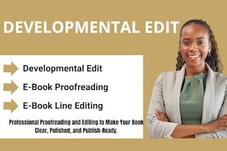 do proofreading, developmental and line editing for your book and novel