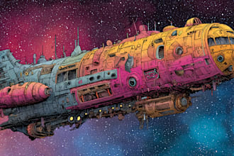 draw sci fi spaceship concept art or vehicle design