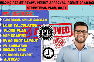 building permit ready permit approval mep permit drawings structural plan, ca,tx