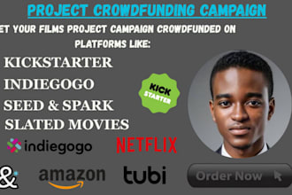 provide marketing support for your kickstarter, seed and spark, and slated
