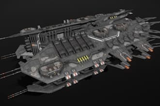 sculpt 3d aircraft, spaceship interior, exterior design for print, game or film