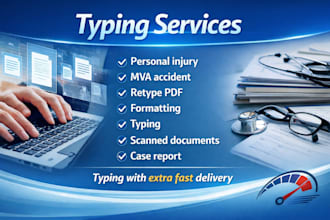 type, retype scanned medical documents handwritten notes in word