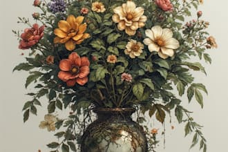 make detailed botanical illustrations of plants and flowers