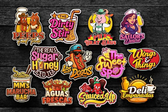 do restaurant, bar, nightclub, pizza, bbq, food logo and t shirt design