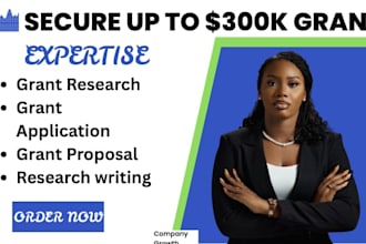 do grant research, grant writing, apply for grant, business plan