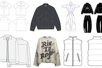 design custom hoodie,jacket,tech pack and 3d clothing mockup for your brand