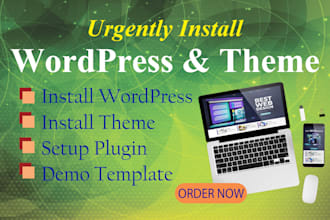 urgently install wordpress, setup theme like the demo within 24 hours