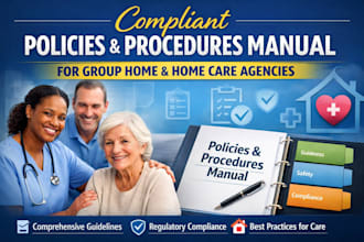 write compliant policies and procedures manual for group home, home care agency