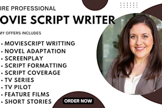 ghostwrite movie script, screenplay, screenwriting, feature film script, novel
