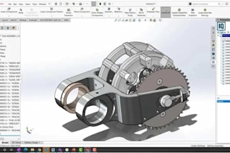 design mechanical parts 3d cad models, 2d drawings in solidworks and creo