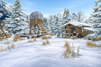 unity game environment with optimized lighting for mobile