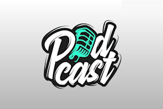 do podcast banner brand speaker company logo design