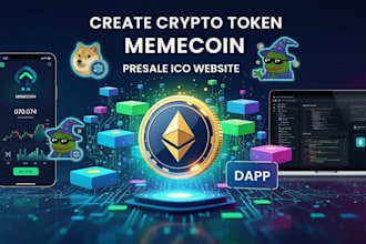 create crypto token, memecoin and presale ico website with web3