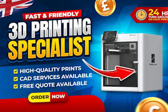 uk 3d printing design and print