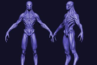 do 3d horror, monster metahuman realistic character for unreal engine