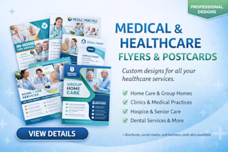 do medical flyer, healthcare flyer, medical postcard, flyer in 6hrs