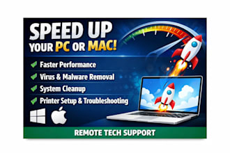 speed up your PC or mac remove viruses optimize systems and set up printers