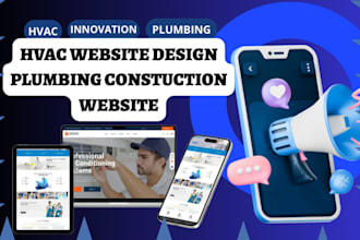 design hvac website plumbing construction website  roofing handyman website