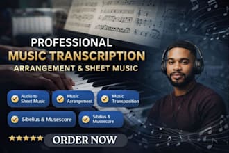 do professional music transcription, arrangement, and sheet music, midi