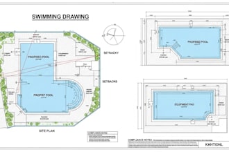 design swimming pool plans for city permits and constrution