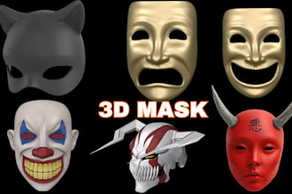 do 3d helmet design 3d mask stl cosplay prop 3d model custom armor design