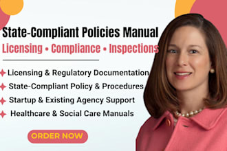 write state compliant policy and procedure manual for group homecare license