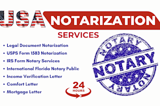 notarize document online, usps form 1583, international florida notary public