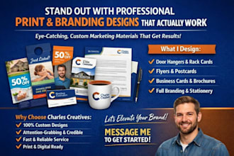 design door hanger, rack card , di flyer , business leaflet, post card branding