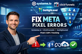 do systeme io, clickfunnel gohighlevel facebook meta pixel integration error fix