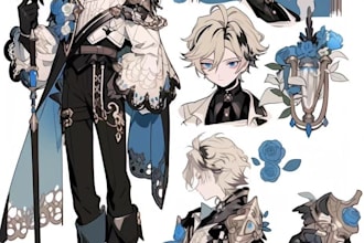 do character references sheet, oc reference ,fully body character sheet, anime,