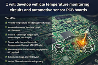 develop vehicle monitoring circuits and automotive sensor pcb