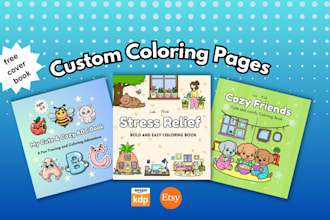 create cute and cozy coloring book covers and page