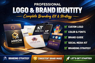 create professional logo with complete brand identity branding kit and strategy