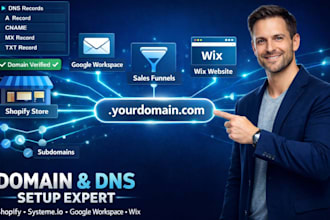fix, connect domain to systeme io, shopify, google workspace, subdomain, dns wix