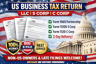 prepare and file your us llc, s corp, or c corp tax return