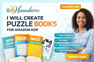 create word search sudoku crossword and maze puzzle for amazon KDP