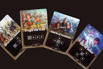 draw card game design, trading card game, card game art, box design, board game