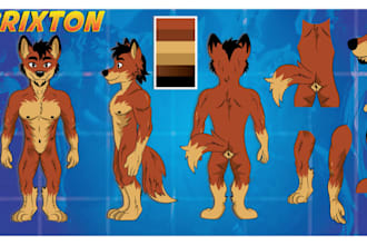 design a furry ref sheet for your character do fursona reference sheet