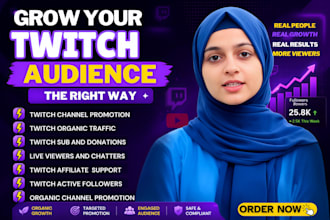 promote your twitch live stream for real audience, twitch live viewers, chatters