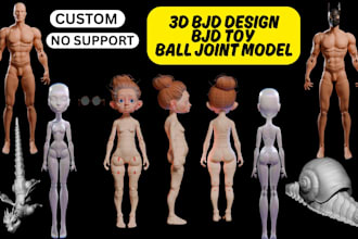 3d articulated model, 3d bjd toy model flexi model, 3d bjd doll for printing
