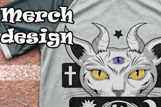 design occult dark esoteric illustration for streetwear t shirt merch