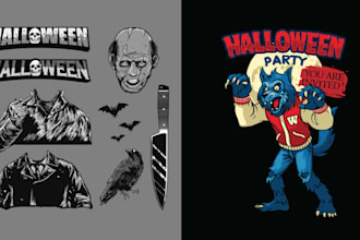 design custom halloween werewolf logo