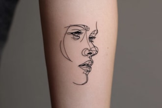 design artistic line art or minimalist tattoo art