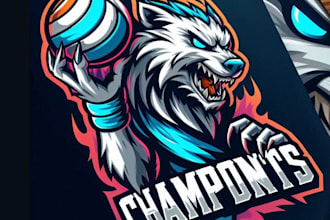 create unique mascot animal championship volleyball logo