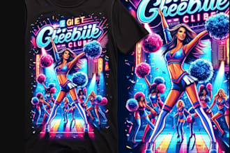 make colorful music night club cheerleading dance logo