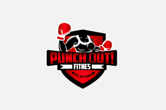 do colorful a very cool sporty logo for punch out fitness