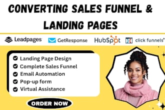 do sales funnel, landing page in clickfunnel getresponse, leadpages, hubspot