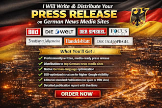 write and distribute press release on german news media sites