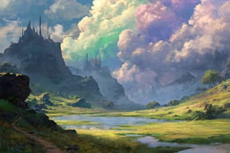 do fantasy background and landscape