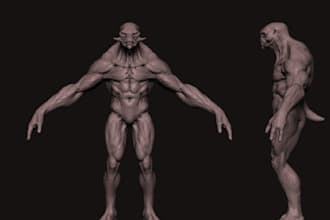 create 3d character and 3d creature for games, animation, unreal engine or unity